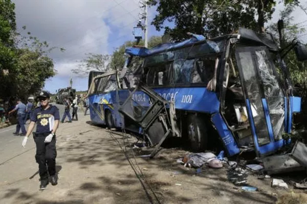 A picture of the 2017 bus accident at Tanay, Rizal