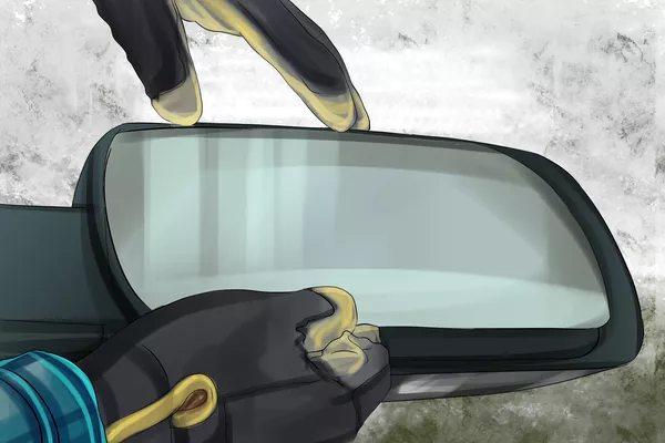 Put the mirror in place Putting the mirror in place