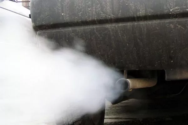 a car smoke belching due to potential damage