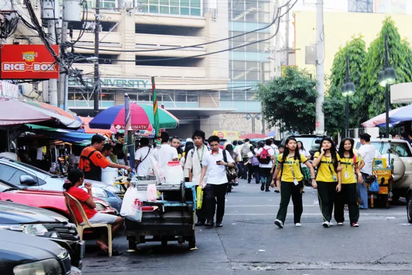 When there's human traffic, it's crowded Crowded street