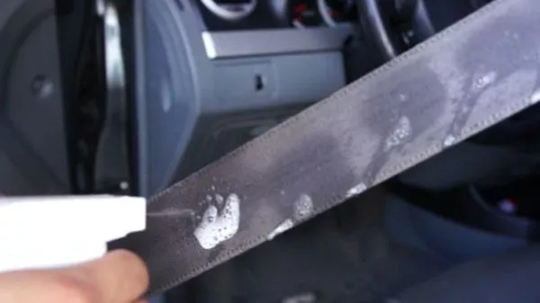 Light and new stains can be removed by the procedure we discussed above stain on seatbelt