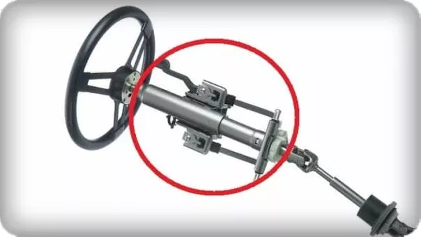 Use the manual to find the steering column on the car A car steering column