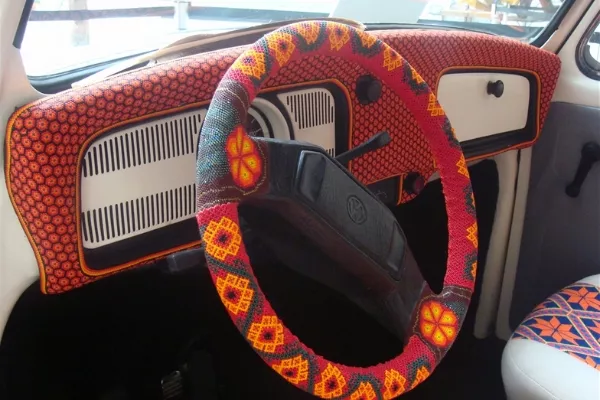 Steering wheel with colorful cover