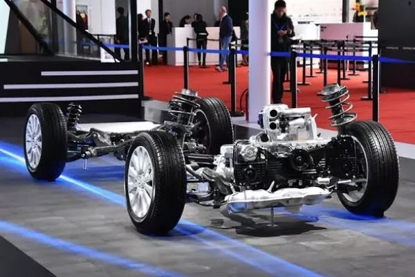 Subaru's particularly proud of its boxer-AWD combo, as it should Subaru's boxer engine and AWD chassis