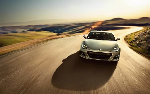 subaru brz on the road