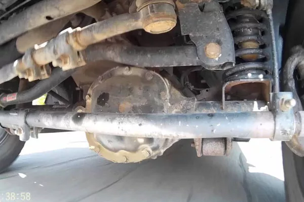 a photo of a car's suspension