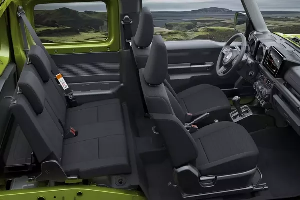 Interior view of the Suzuki Jimny Interior view of the Suzuki Jimny