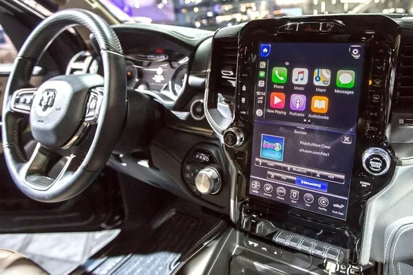 Driver side of the car's cabin