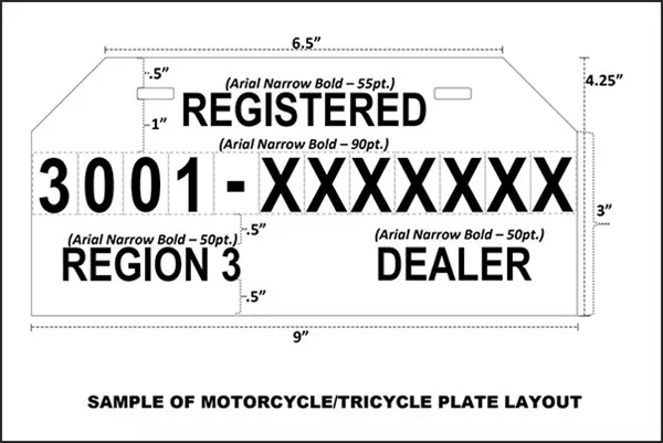 Here's the format for a temporary motorcycle license plate LTO approved plate number template philippines for motorcycle