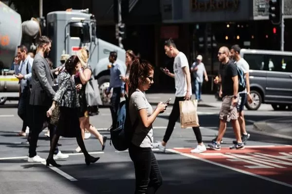 texting pedestrians