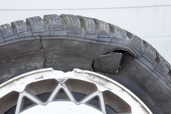 damaged tire