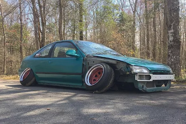 A car with too much negative camber