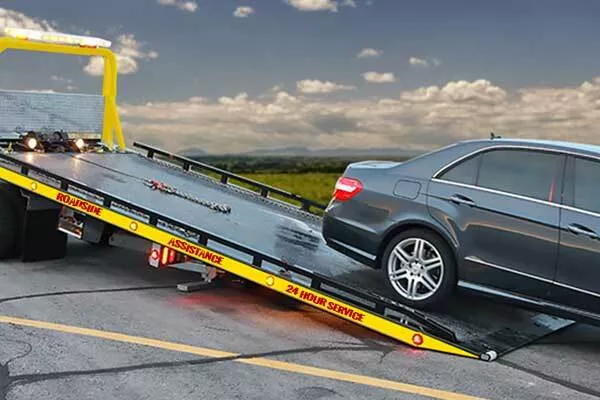 An insurance company is going to have a tow truck dispatched to bring your car to the repair shop car being towed