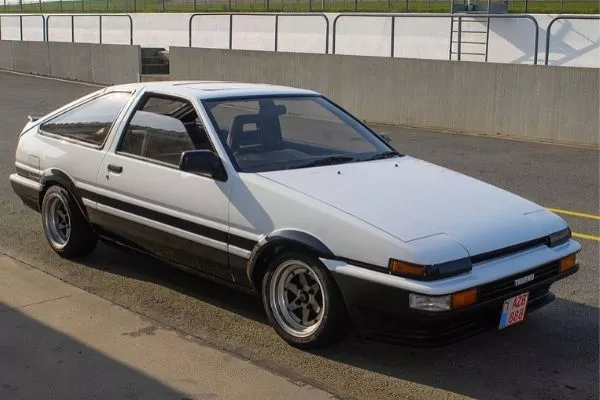 A picture of a Toyota 86 parked on a race track