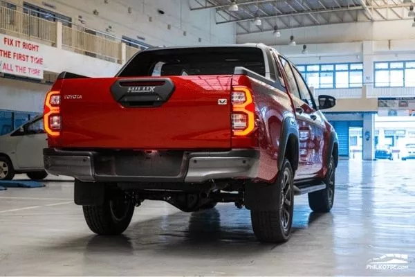 The Hilux is a one road-ready vehicle Toyota Hilux rear view