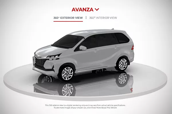 A picture of the Toyota PH virtual showroom