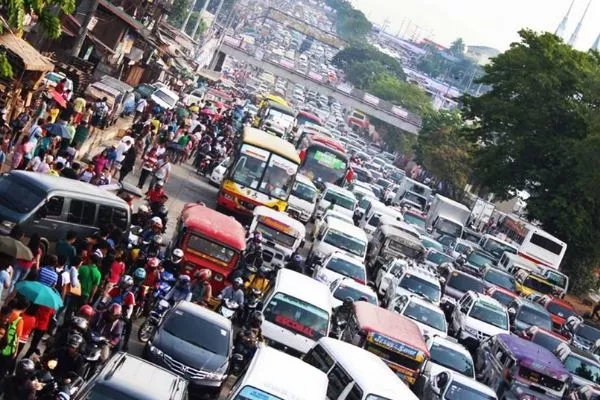 A traffic jam in Metro Manila.