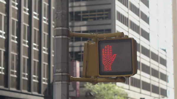 Do NOT Proceed Raised Hand traffic light