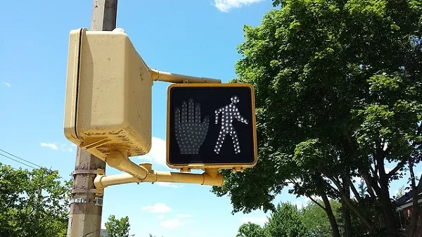 Walking person traffic light
