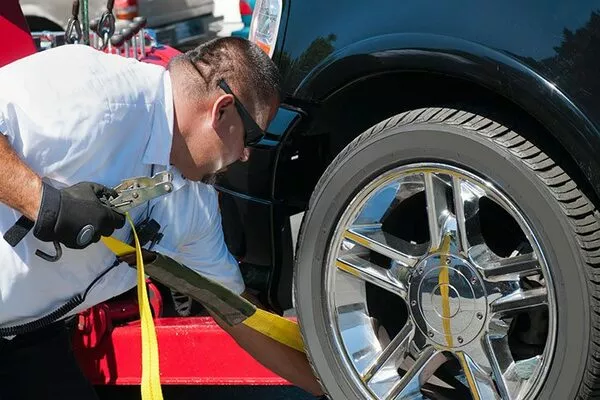 Man preparing the straps