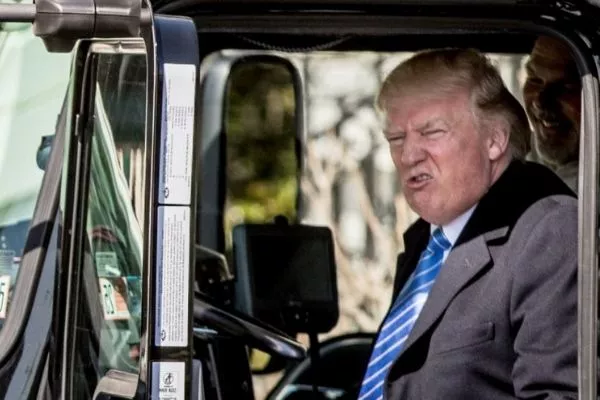 trump in his diesel trucks
