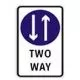 Two way traffic ahead sign