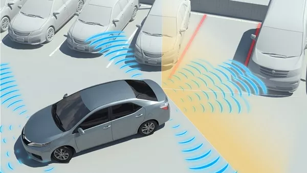 The car’s exterior carries an array of ultrasonic sensors, similar to the front and rear parking devices that aid drivers ultrasonic sensors