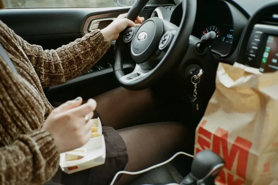 Eating in car