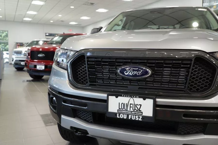 Cars in Ford dealership