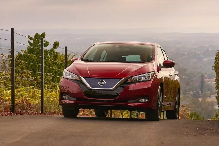 Nissan LEAF on road