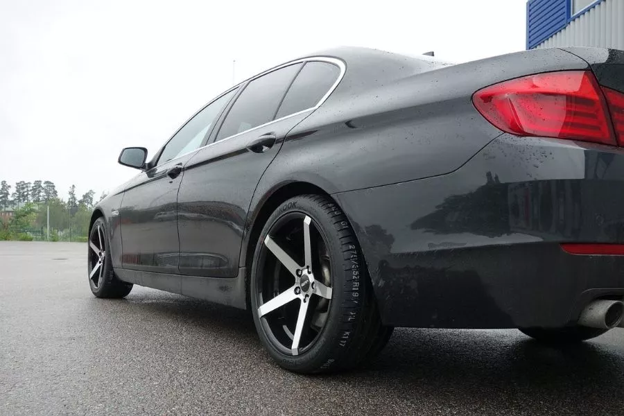 Car with aftermarket wheels