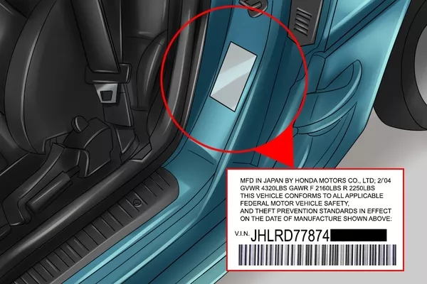 Commonly, the VIN is stamped on a plate mounted in the driver-side door jamb VIN stamped in a plate mounted in the driver-side door jamb,