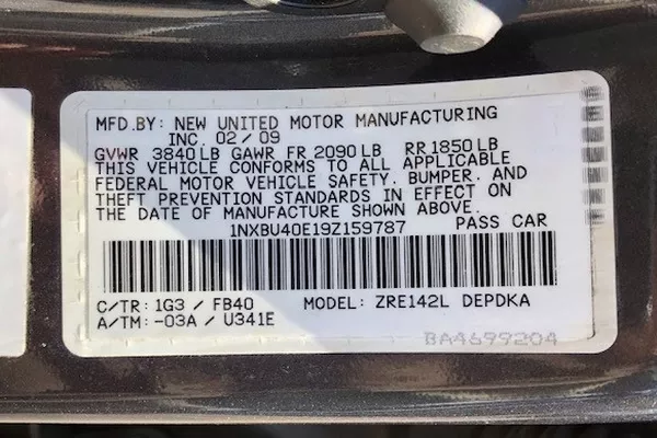 It was until 1981 when the format of the vehicle identification number was finally standardized VIN plate