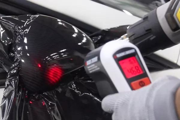 putting vinyl wrapping in the vehicle