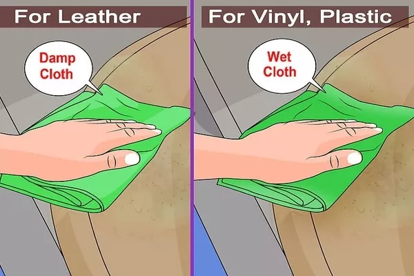 man wiping car seat