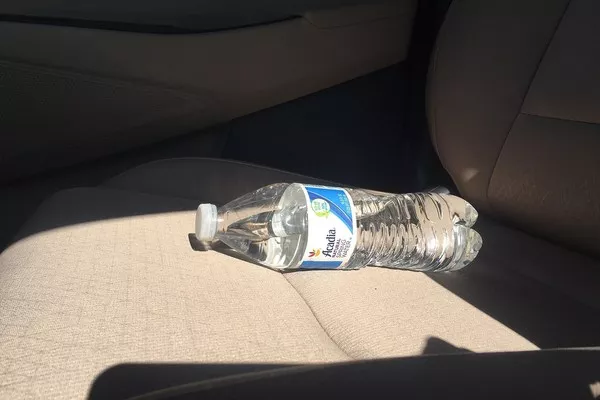 water bottle in car seat 