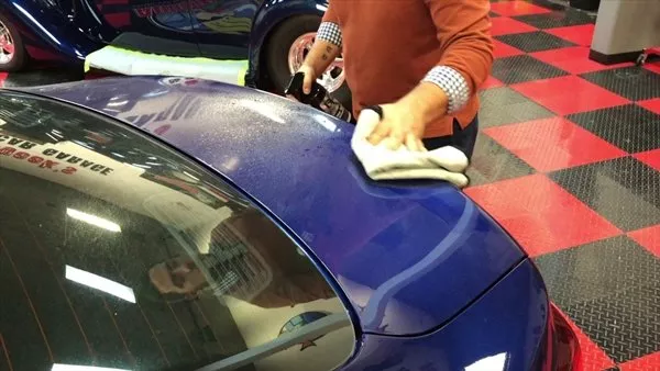 Microfiber cloth on a car