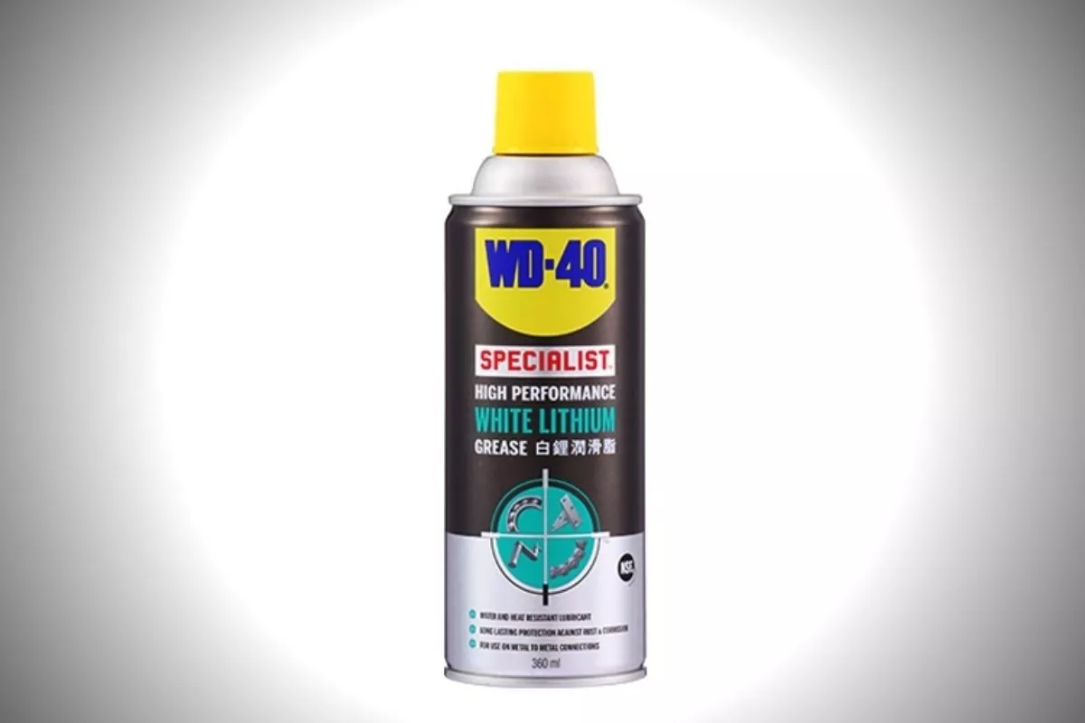 A picture of WD-40 white lithium lubricant