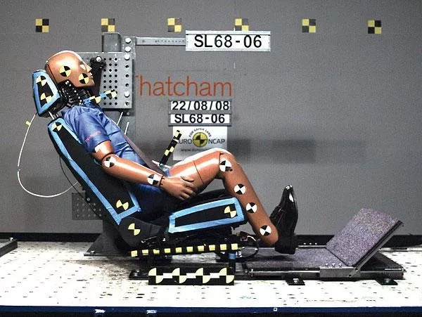 This test checks how much damage a collision does to a person’s neck by a whiplashing action. whiplash test