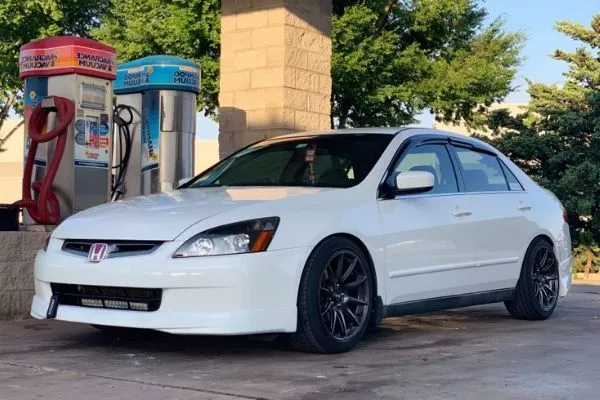 Lowered White Honda Accord
