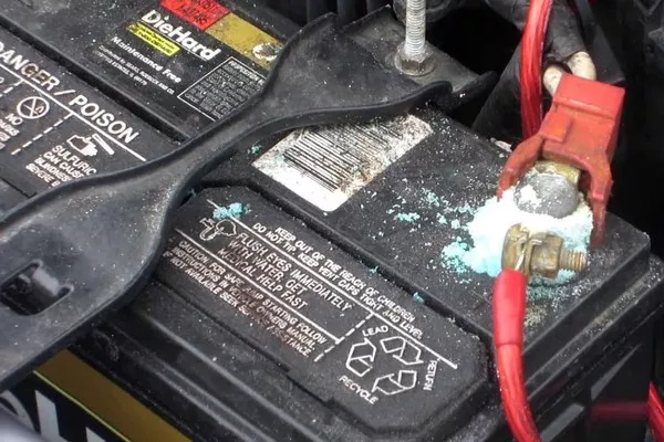 Corroded car battery