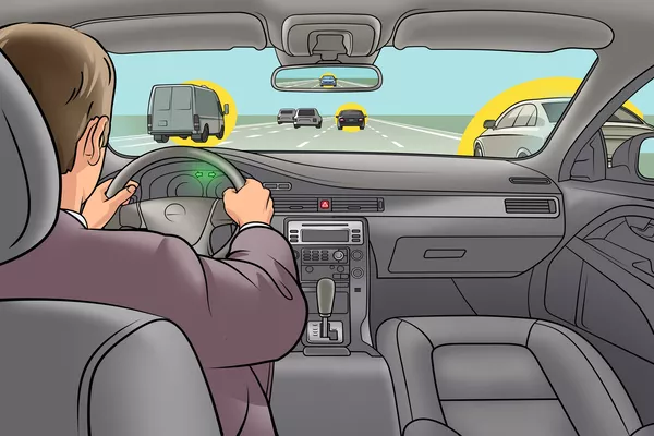 While you’re maintaining the steady pressure on the brake, know that you can still steer your car Man driving