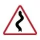 Zigzag sign ahead