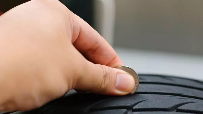 tire tread depth checking with coin