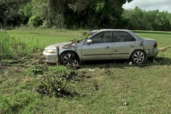 an abandoned car found somewhere