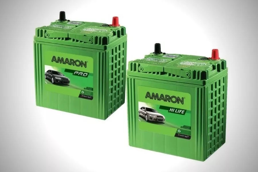 A picture of Amaron car batteries