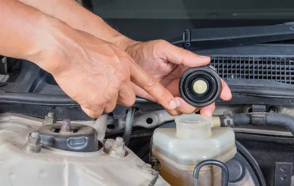 checking fluid container of a car