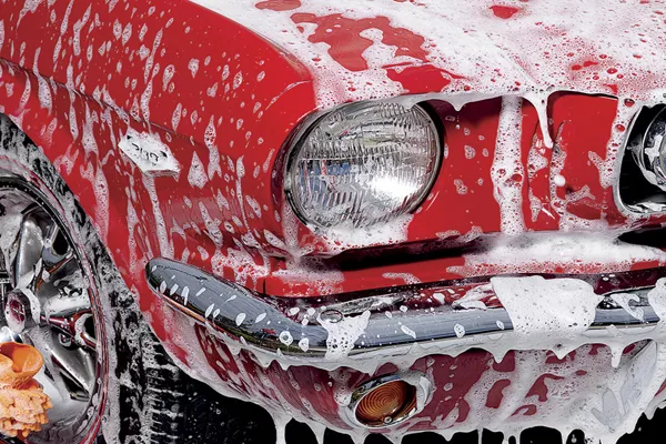 Car washed with soap