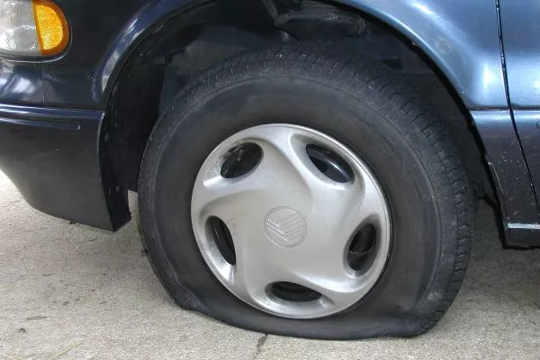 A flat tyre