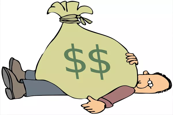 A man and a money bag